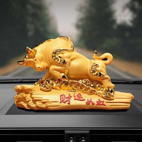 2021 HOME Company SHOP CAR TOP Efficacious Money Drawing thriving business GOOD LUCK golden Fortune Taurus Bull Statue