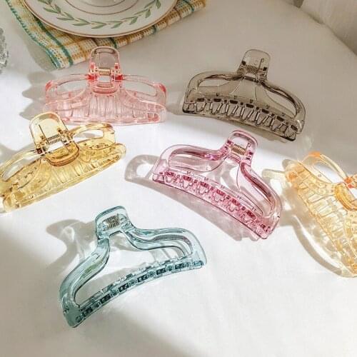 Korean Ins Simple Women Hair Clips Large Size Acrylic Transparent Bathe Haircut Hair Claws for Girl Fashion Hair Accessories