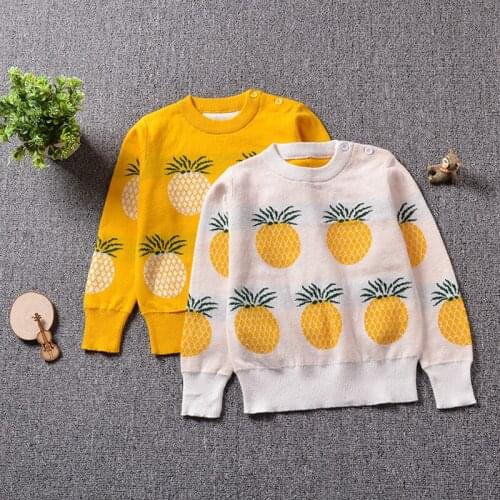 2021 spring Autumn children clothes baby long-sleeved thin girls fashion sweaters for kids girls knitting pinapple sweater TP67