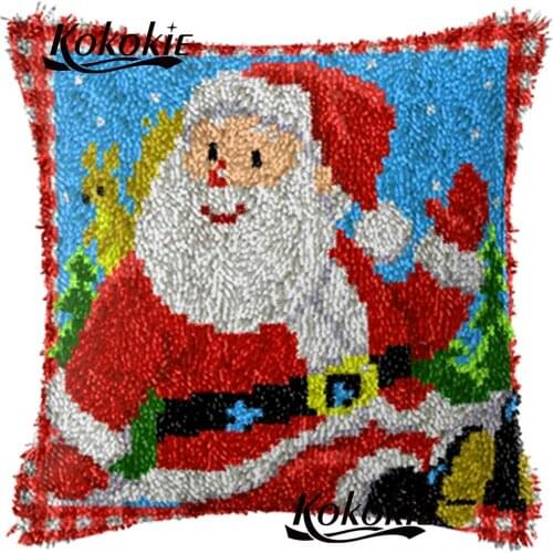 Latch Hook Kit Rug Cushion diy rug carpet embroidery pillow kits Cross Stitch Christmas Crocheting Rug Embroidery Pillow Mat