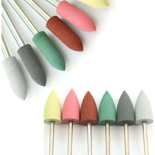 6pc Nail Drill Bit Set Silicone Milling Cutters Rotary Electric Manicure Pedicure Burr Cuticle Remove Nail Art Tools Accessories