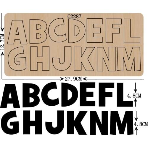 New Letter A-Z Wooden die Scrapbooking C-2287 Cutting Dies Multiple sizes