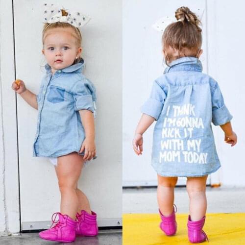 2021 Newest Fashion Toddler Baby Girl Winter Clothes Denim Tops T-Shirt Warm Coat Shirt Jacket