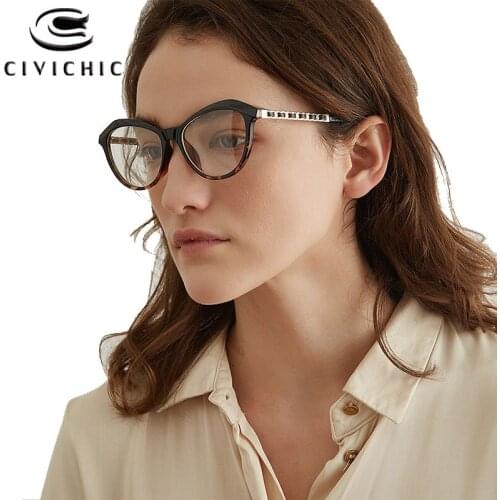 Chic Women Glasses Myopia Optical Eyewear Frame Retro Cat Eye Lunettes De Vue Clear Gafas De Marca Plain UV400 Eyeglasses COG114