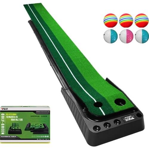Ball Return 2.5M/3M Indoor Golf Putting Trainer Portable Golf Practice Putting Mat Golf Putter Green Trainer With Color Box