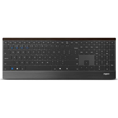 Rapoo E9500G Bluetooth/RT 2.4G Multi-Media 4.5mm Ultra-Slim Wireless Keyboard for Laptop Desktop Tablet with 4 Devices Connect