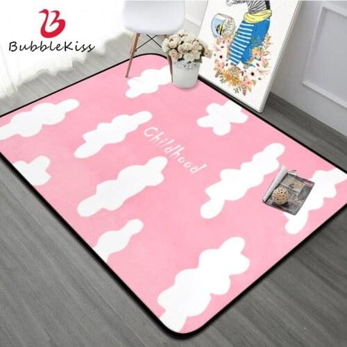 Bubble Kiss Pink Rug Non-Slip Nordic Style Carpet Modern Bedroom Decor Carpet Cloud Pattern Carpet Customize Baby Floor Mat Rug