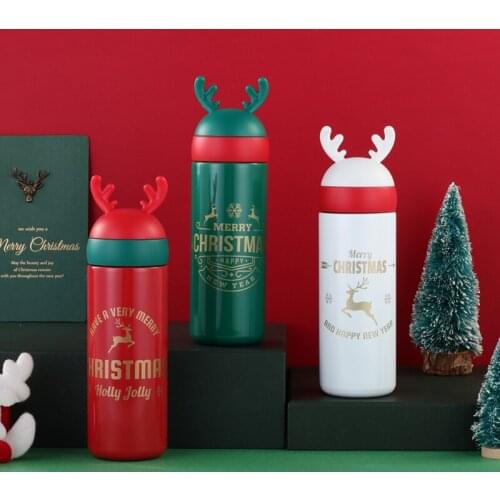 Christmas holiday keep-warm glass stainless steel travel bottle thermos vacuum insulation portable bottle warm girl