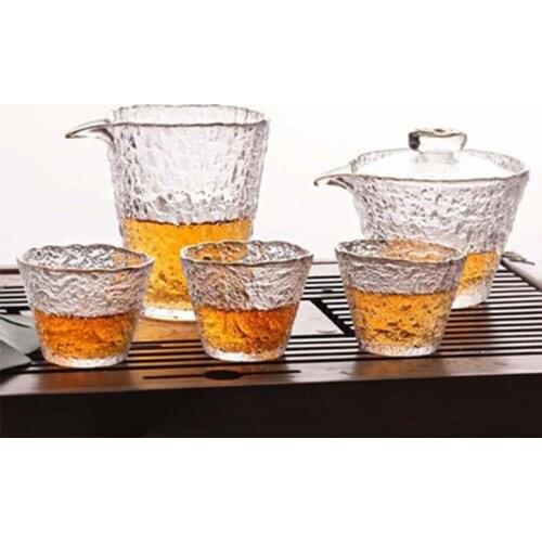 LIZAOTAO Japanese-style Heat-resistant Ice Dew Glass Tea Set Thickened Glass Small Teacup Kung Fu Tea Set Teapot