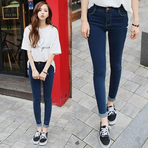 Spring Autumn 2020 new Fashion Casual street girls Denim skinny thin jeans trousers womens slim stretch pencil pants