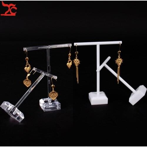 2pcs/Set Clear Plastic Earrings Showcase Display Earrings Display T Bar Stand Holder Organizer Jewelry Display Hot sales