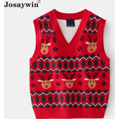 Josaywin Knitted Sweater Vest for kids Girl Boys Sweater Vest Cartoon Sleeveless Pull Autumn Winter Sweater Baby Girl Clothes