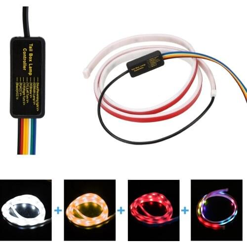 1.2m Lighting Rear Trunk Tail Light Reverse Warning Light Brake Turn Signal Car LED Strip 12V Signal Lamp Dynamic Streamer