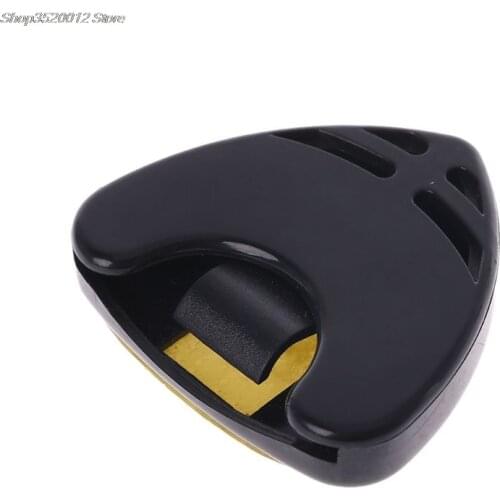 1 pc Guitar Pick Holder Plastic Plectrum Case Mediator Quick Storage Self Adhesive Triangle Shape