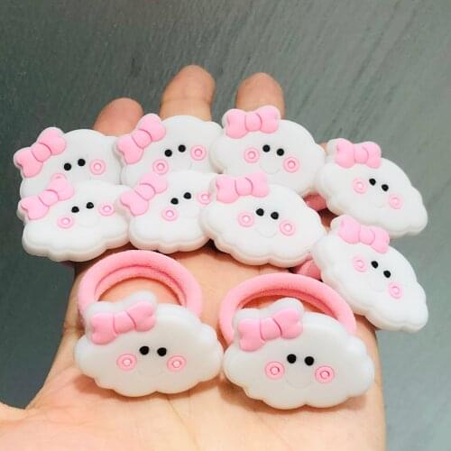 10Pcs/set Clouds Bow Colorful Hair Accessories Children Rubber Bands Scrunchies Elastic Nylon Hair Bands Girls Headband Ties