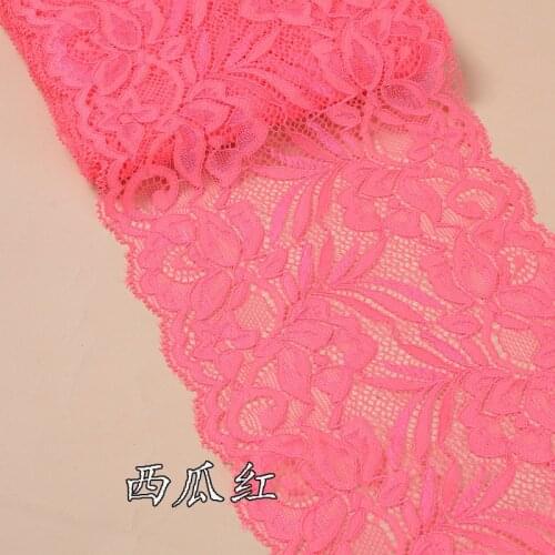 10Yds 15cm Wide Pink Red Black Elastic Lace Trim Fabric DIY Crafts Sewing Supplies Decoration Accessories For Garments Ribbon