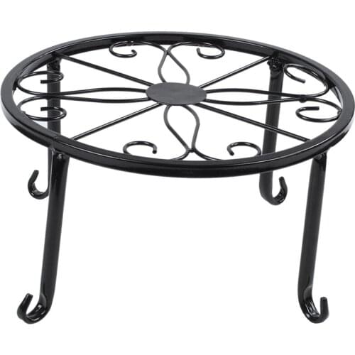 12-inch heavy pot plant stand, set of 2, art forged pot Trivet, solid iron pot holder, decorative garden pot holder, black
