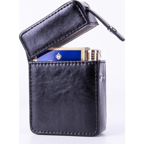 20 Sticks Cigarettes Lighter Cigarette Cases Men Smoker PU Leather Portable Sealed Anti-pressure Creative Storage Smoke Tools