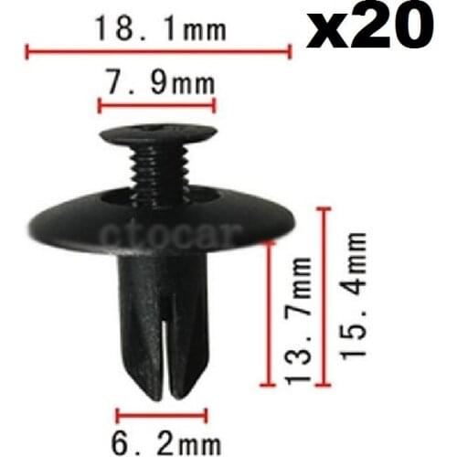 20pcs OEM Nylon Fastener Push-Type Retainer Clip Cowl Panel For Honda 91524-SE0-003 Screw expansion buckle