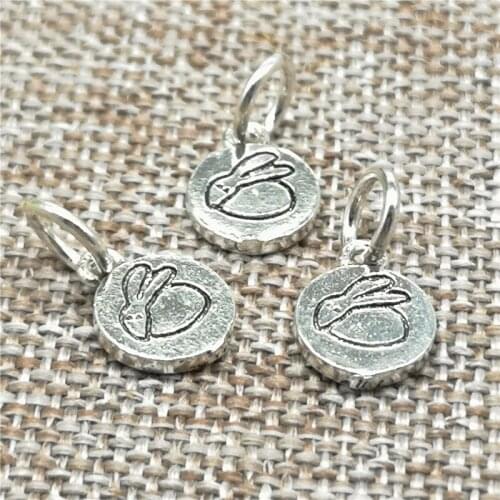 925 Sterling Silver Easter Bunny Rabbit Charms for Bracelet Necklace