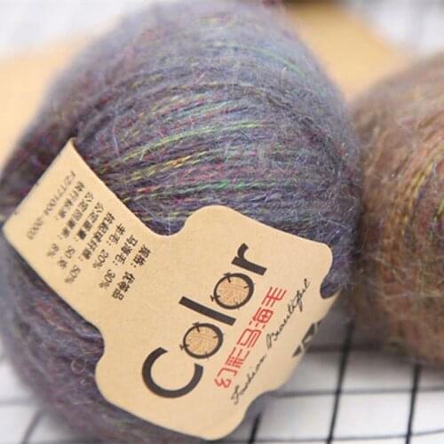 50g/Ball Plush Medium Fine Symphony Mohair DIY Crochet Yarn For Knitted Scarf Shawl Bib Baby Sweater TJ1683