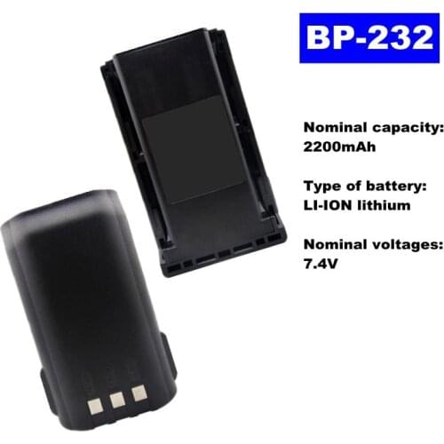 7.4V 2200mAh/2600mAh LI-ION Radio Battery BP-232 For ICOM Walkie Talkie Icom IC-A14 IC-A14S IC-F14 IC-F16S IC-F25 Two Way Radio