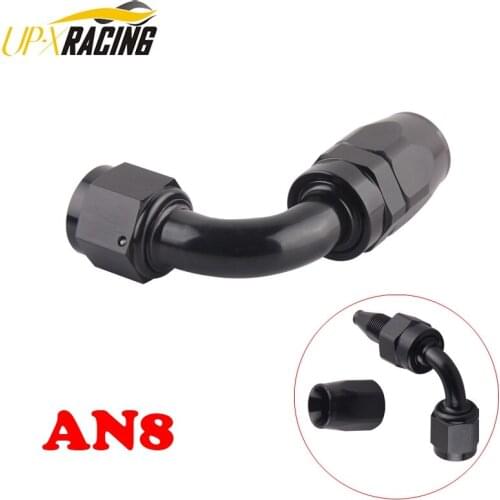 AN8 Straight 45 90 180 Degree Oil Fuel Swivel Hose End Fitting Oil Hose End Adaptor Kit Black JT41