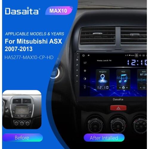 Dasaita 10.2" GPS Android 10.0 Car Radio 1 Din for Mitsubishi ASX 2007 2008 BT 5.0 Multimedia Video Player DSP 4G 64GB Head Unit