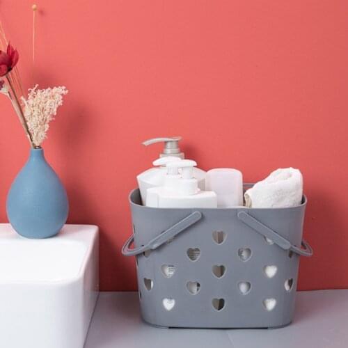 Hollow Out Bath Basket And Multi-functional Plastic Basket Portable Toys Receive Fruit Basket And Bathroom Storage Basket