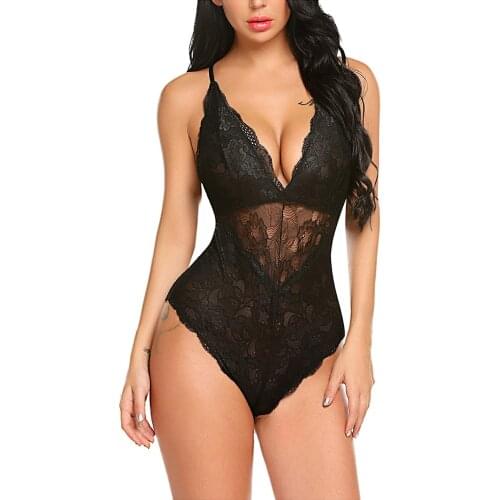 S-3XL One-Piece Sexy Lingerie Bodysuit Women V-Neck Lace Underwear Tight Temptation Babydoll Female Teddies Porn Erotic Lenceria