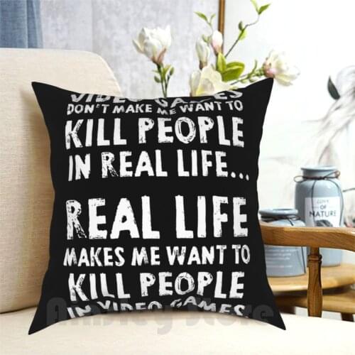 Real Life Makes Me Wanna Pillow Case Printed Home Soft DIY Pillow cover Buzz Cool Kids Designer Geek Geeky Math Nerd Parody