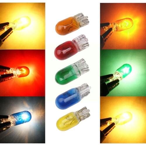 Car Width Indicator Light Dc 12v T10 Halogen Insert Amber Width Car Blue Indicator 12v Light Lamp Plated Bulb Bulb Colour G E9L2