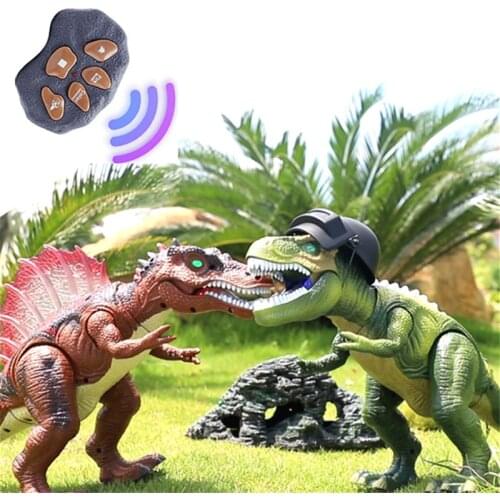 Dinosaur Toy Electric Remote Control Tyrannosaurus Rex Spinosaurus Walking Roar LED Light Animal Model Kids Games Children Gifts