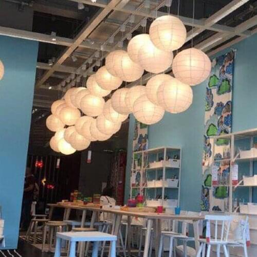 30Pcs 4''-12'' Mix Size Chinese Paper Lanterns Hanging White DIY Ball Lampion Wedding Decorative Lantern Party Lampshade Decor