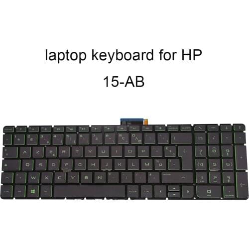 Backlit keyboard 15 AB Replacement keyboards for HP Pavilion 15 AB000 AB012TU TR FR black KB green keys 9Z NC8BQ 60F NSK CWGBQ