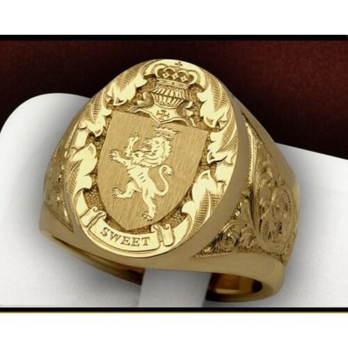 Carved Gold Color Design Unisex Rings Men Women Hiphop Rock Party Personality Ring Metal Accessories Statement Jewelry