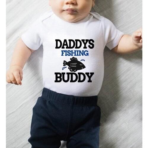Fish Printing Daddy Kids' Things Cotton New Born Baby Girl Clothes Romper Toddler Boys Winter Costume Jumpsuits for Babies
