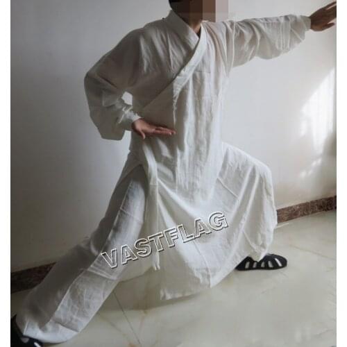 CUSTOMIZED 22color Linen martial arts clothing sets kung fu suits Wudang tai chi uniform taoism robe good quality 3pcs/set