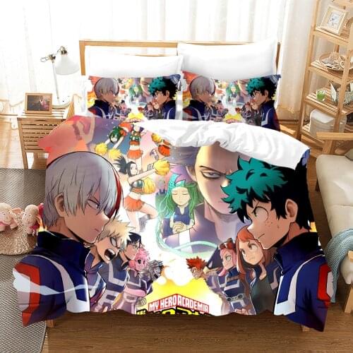 My Hero Academia Bedding Set Anime Duvet Cover Sets Comforter Bed Linen Twin Queen King Single Size Dropshipping