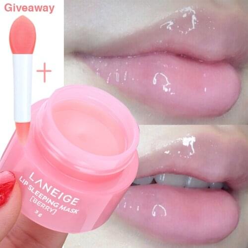Korea lips care lip sleep mask night sleep hydrated maintenance lip balm pink lips whitening cream nourish protect 3g 01