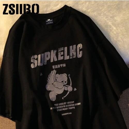 Summer Japanese anime Titan T-shirt large size short sleeve loose streetwear tee Harajuku women clothing clothes vintage cotton