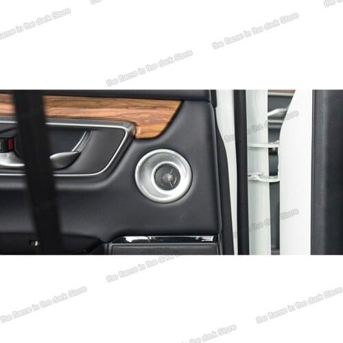 Lsrtw2017 carbon car door sound audio high-pitched speaker ring trim for honda crv 2017 2018 2019 2020 2021 cr-v accessories