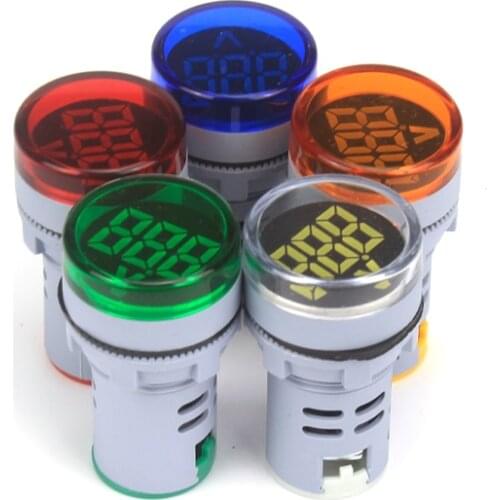 22mm DIY Mini Digital Voltmeter Round AC 12-500V Volt Voltage Tester Meter Monitor Power LED Indicator Pilot Lamp Light Display