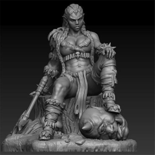 1/24 Scale Model Resin Kit Orc Queen GK Assembly Models Figure Resin Kit Model Colorless Self-Assembled Toy