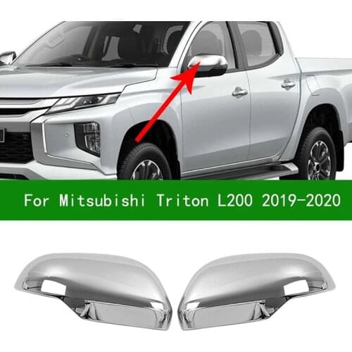NEW-Car Chrome Rear View Rearview Side Glass Mirror Cover Trim Frame Side Mirror Caps for Mitsubishi Triton L200 2019-2021