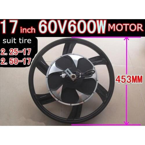 Wholesale electric bike rear wheel assembly with 60V/72V 500W-5000W motor and 17*2.25 rim,one-wheel for ebike for big power DISC