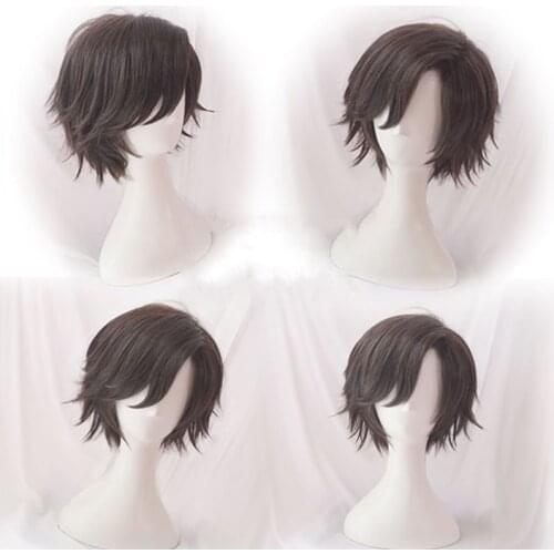 Mystic Messenger Cosplay Wigs Jumin Han Wig Short Dark Brown Heat Resistant Synthetic Hair Cosplay Wig + Wig Cap