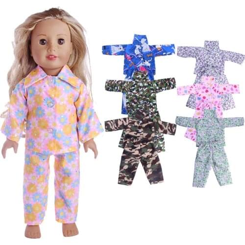 7 Styles Camouflage Pajamas&Nightclothes Fit 18 Inch American&43 CM Born Baby Doll Clothes Accessories,Girls Toys,Generation