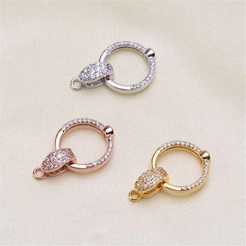 Jewelry Making Supplies High Quality Copper Zirconia Rhinestone Findings DIY Long Pearls Necklace Pendant Accessories Spacers