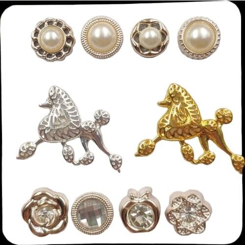 Poodle Teddy Husky English Bulldog Doberman Pomeranian Dog Animal Brooch Pins Breastpin Women Female Korean Jewelry Set